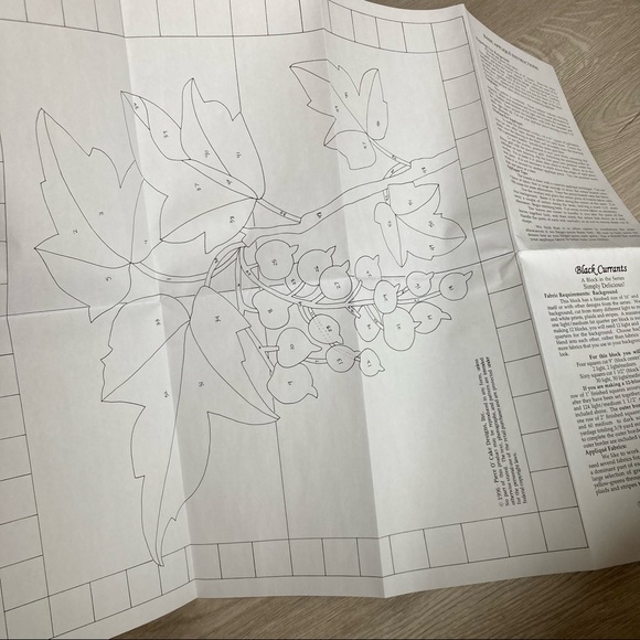 Quilt Block Pattern “Black Currants” a Design Inspired by 1800s Botanical Prints - Picture 3 of 8